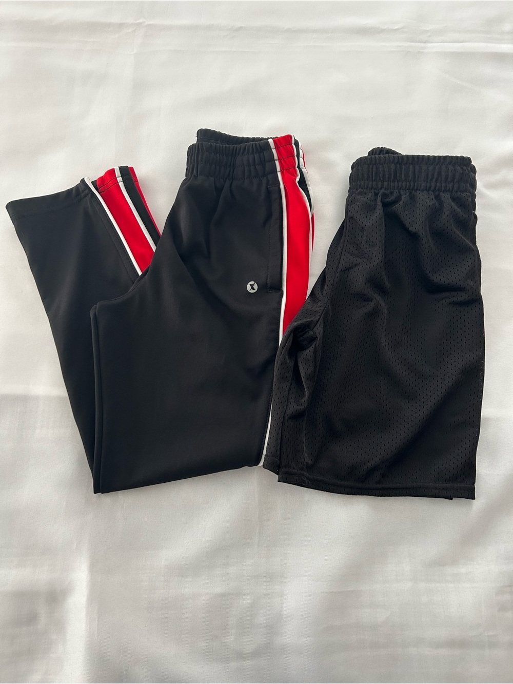 Boys bundle Athletic Black Track Pants & Mesh Shorts Size 8